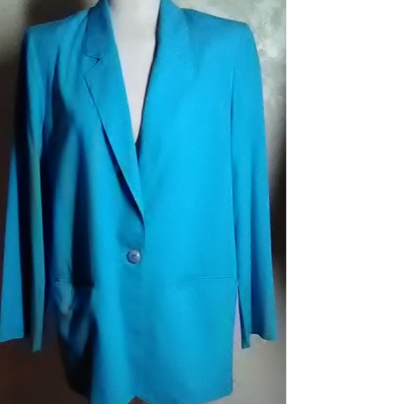 Sag Harbor Turquoise Summer Blazer Size 14 - Picture 3 of 5